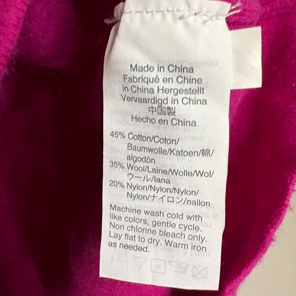 J. Crew Hot Pink/Fuchsia Teddie Sweater Cotton Wool Blend - Picture 4 of 5